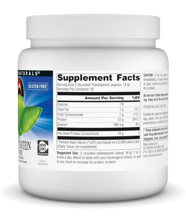 Source Naturals Pea Protein Powder - Vegan Non-Dairy Gluten Free Sugar Free - 16oz Plant-Based Protein for Easy Digestion - Buy Online on GoSupps.com