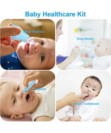 Baby Healthcare & Grooming Kit - 26 in 1 Electric Nail Trimmer Set for Newborns & Toddlers - Nursery Health Care Set for Boys & Girls - Blue - Buy Online on GoSupps.com