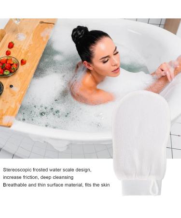White Body Exfoliating Gloves - Removes Dead Skin for Bath Skincare - Buy Online on GoSupps.com