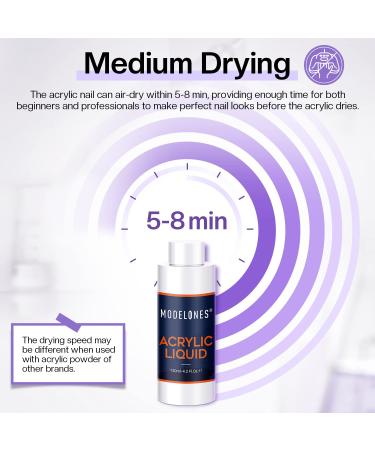 Modelones 4oz Professional Acrylic Nail Liquid - MMA Free, Non-Yellowing Medium Drying Formula - Buy Online on GoSupps.com