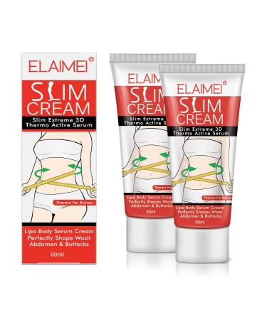 Hot Cream Slimming Fat Burning Cream for Belly Waist and Buttocks. Slimming Cream That Burns Fat & Moisturizing Firming and Slimming Goodbye Cellulite Sweat Cream for Women Weight Loss (Pack of 2)