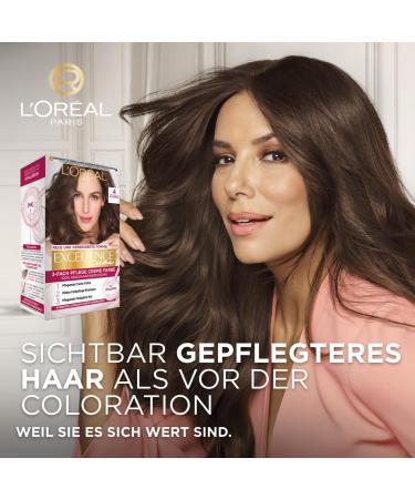 L'Or al Paris Excellence Cream Hair Color - 100% Gray Coverage 5 Light Brown - 3 x 268g Pack | International Shipping Available - Buy Online on GoSupps.com