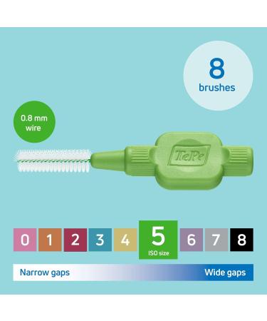TEPE Interdental Brush Original Green (ISO 5 0.8mm) - 8 Pack for Effective Interdental Cleaning | International Shipping - Buy Online on GoSupps.com