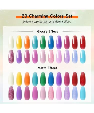 Aishaba 20 Colors Poly Nail Gel Kit - Rainbow Nail Extension Set for Manicure at Home - Buy Online on GoSupps.com