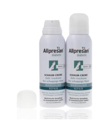 Allpresan Lot de 2 mousses diab tiques en micro-argent + r parateur - Pour les peaux tr s s ches squameuses en cas de diab te sucr - 125 ml