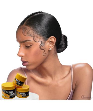 Edge Control Gel Set with Shine 'n Jam Extra Hold Hair Gel and 3-in-1 Edge Brush - Perfect Shine and Jam Hair Gel for Sleek Styles Braiding Gel and Styling Gel - Buy Online on GoSupps.com