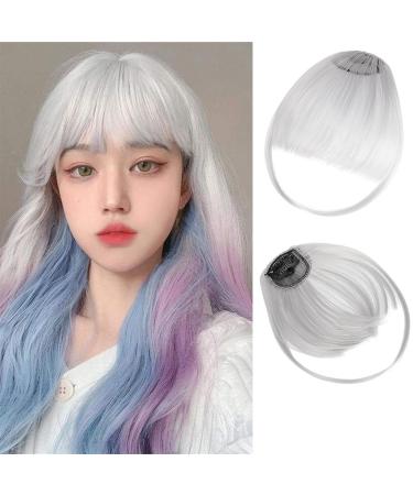 Bangs Hair Clip Synthetic Air Bangs Curved Bangs Heat Resistant Hairpieces Hair Women Fake Fringe Natural Bangs Hair Clips for Extensions Bangs Clip in Hair (Color : F447 88A)