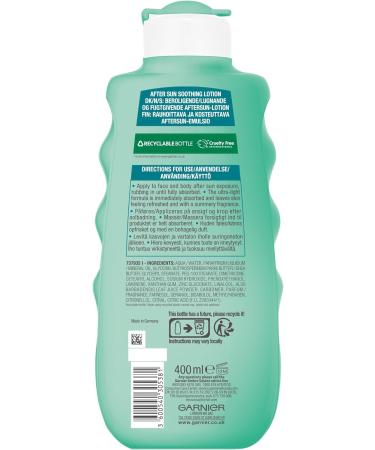Garnier Ambre Solaire After Sun Lotion with Aloe Vera | Intense Rehydration | Instant Cooling Effect | 400 ml (Pack of 1) - Buy Online on GoSupps.com