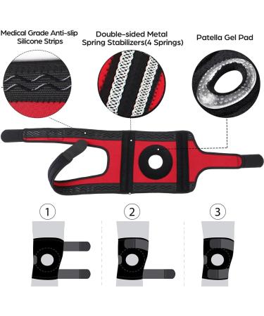 NEENCA XL Knee Brace with Side Stabilizers & Gel Pads - Adjustable Straps for Pain Relief & Injury Recovery - Buy Online on GoSupps.com