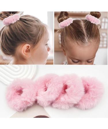 Venrodi Pink Fuzzy Scrunchies Halloween Pom Pom Hair Tie Furry Hair Elastics Bands Faux Fur Fluffy Ponytail Holder Hair Cute Accessories Women Girls - Buy Online on GoSupps.com
