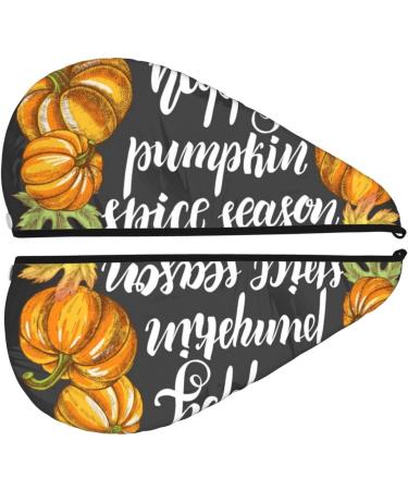 Autumn Harvest Pumpkins Microfiber Hair Towel | Soft Super Absorbent Wrap for Long Curly Thick Hair - Quick Dry Coral Velvet - Buy Online on GoSupps.com