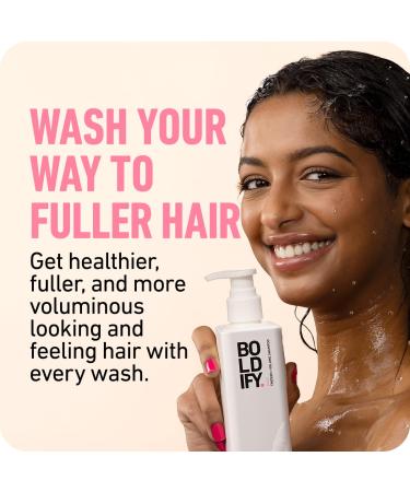 Boldify Shampoo + Conditioner Bundle - Natural Hair Retention & Anti Hair Loss Formula - Volumizing for Fine Hair - Vitamin Enriched for Thicker, Fuller Hair - Cruelty & Sulfate Free - Buy Online on GoSupps.com
