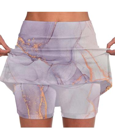 iOoppek Women's Solid Color Mid Waist Yoga Workout Skirt with Pockets Skin Tight Pink S