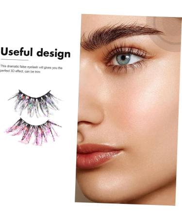 FRCOLOR 6 Pairs Fake Eyelashes Cosmetic Fake Lashes Colored Lash Adhesives False Eyelashes Segmented False Eyelashes Glitter Lashes Glitter Eye Lashes Faux Lashes Christmas Miss Fiber - Buy Online on GoSupps.com