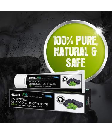 Jagat Activated Charcoal Mint Toothpaste - Fluoride Free Herbal Whitening | Natural Teeth Whitening, 100% Vegan - Pack of 3 (3.5oz X 3) - Buy Online on GoSupps.com