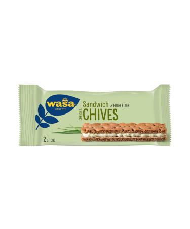 Wasa Sandwich Cheese & Chives 24x37g - Crunchy Rye Crispbread Snack with Creamy Cheese Filling | Perfect for Cheese Lovers - Buy Online on GoSupps.com