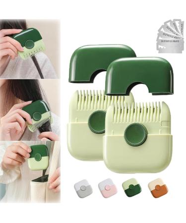Trimpocket Hair Trimmer/Comb Kids Manual Bangs Trimmer Comb Trimpocket Split Ends Hair Trimmer Manual Bangs Trimmer Comb for Girls Women Manual Hair Trimming and 2 in 1 Bangs Trimmer for Women Green*2pcs
