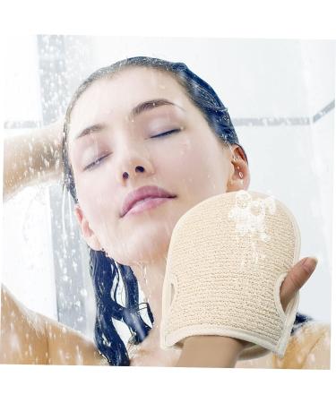 JEWEDECO 2pc Cotton Linen Bath Towel & Body Scrubber Set - Exfoliating Glove, Loofah Sponge, Shower Scrubber for Bathing - Buy Online on GoSupps.com
