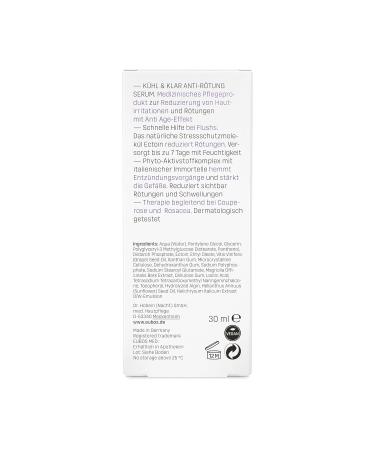 Eubos Cool & Clear Anti-Red Serum 30ml | Dermatologist Recommended for Redness & Irritation Relief - Buy Online on GoSupps.com