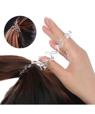 16-Piece Telephone Cable Hair Ties - Elastic Spiral Hair Bands for Women & Girls | 8 Black & 8 Clear - Buy Online on GoSupps.com