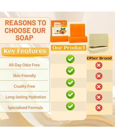 3 PCS Persimmon Soap Bar - Natural Deodorant for Body & Face Removes Nonenal Odor Handmade Cleansing Soap for Men & Women - Buy Online on GoSupps.com