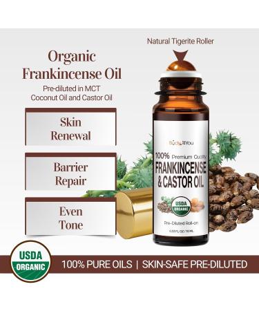 BodyJ4You Frankincense + Tea Tree Essential Oil Roll On Duo - USDA Organic Castor Oil + MCT Coconut Oil - Tigerite and Black Obsidian Stone Rollers - Pulse Point Skin Care Spots Cuticles Feet Scalp - - Buy Online on GoSupps.com
