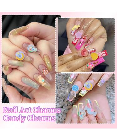 3D Candy Acrylic Nail Charms - Cute Gummy Bear Fruit Lollipop & Ice Cream Nail Art Accessories for DIY Crafts - Buy Online on GoSupps.com