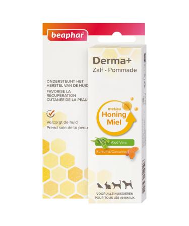 BEAPHAR – Derma+ Ointment – Damaged Skin & Insect Bites – Repairs and Protects Dry and Damaged Skin – with Honey, Turmeric and Aloe Vera – for All Animals – 30 ML