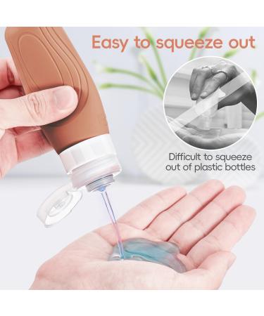 Brovamo Silicone Travel Bottles Set - 4 Leak-Proof 90ml Containers for Shampoo & Toiletries - Portable Travel Organizer - Warm Series Macaron Colors - Buy Online on GoSupps.com