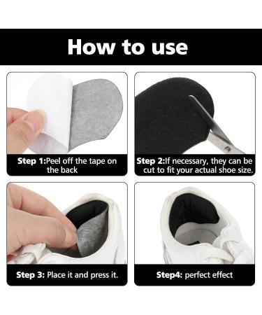 WLLHYF Heel Pads 2 Pairs - Self-Adhesive Shoe Repair and Anti-Slip Grips for Men and Women - Black - Buy Online on GoSupps.com