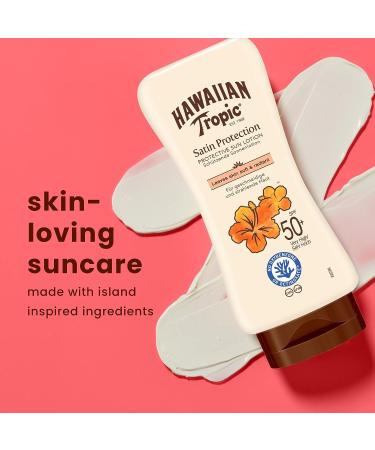 Hawaiian Tropic 180ml SPF 50 Satin Protection Sun Lotion | Broad Spectrum UVA/UVB Protection - Buy Online on GoSupps.com