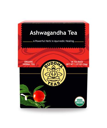 Buddha Teas Organic Ashwagandha Root Tea - OU Kosher, USDA Organic, CCOF Organic, 18 Bleach-Free Tea Bags 18 Count (Pack of 1)
