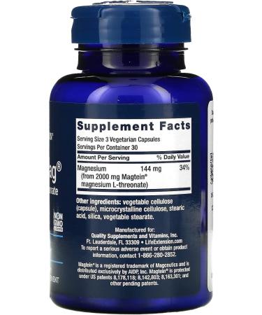 Life Extension Neuro-Mag Magnesium L-Threonate - 90 Capsules - Buy Online on GoSupps.com