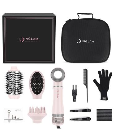 IG INGLAM 4-in-1 Hair Dryer Brush Set - Negative Ion Volumizer Styler with 2 Brush Heads (Pink) - Buy Online on GoSupps.com