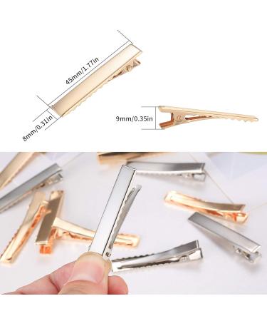 160 Pieces Metal Hair Clips Set Alligator Crocodile Clips for Hair Styling 45mm Curls Separation & Hairdresser Clamps Silver/Gold | Essential Hair Accessories for Women - Buy Online on GoSupps.com