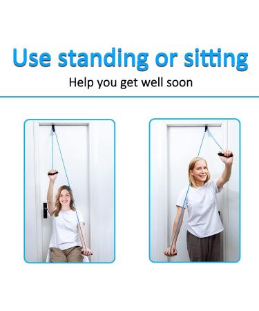 Shoulder Pulley Over-The-Door Physical Therapy System - Alleviate Shoulder Pain, Aid Recovery - Blue - Buy Online on GoSupps.com
