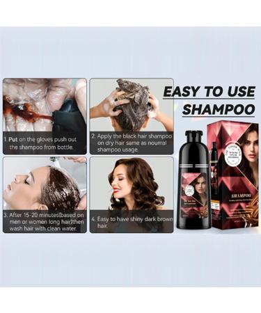  Utapossin Brown Hair Dye Shampoo 400ml Chestnut Brown Instant Hair Dye 3-in-1 Shampoo Hair Dye in Minutes Long-Lasting Shampoo for Men and Women - Buy Online on GoSupps.com