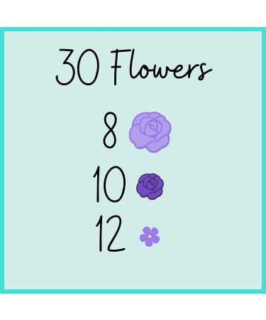 Violet Icing Flowers 30 Count Pack - Small Purple Edible Roses & Lavender Sprinkles by Simply Sucr - Buy Online on GoSupps.com
