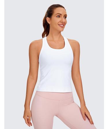 CRZ YOGA Butterluxe Racerback Tank Top - Women's Sleeveless Gym Shirt, Small White - Buy Online on GoSupps.com