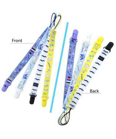 Jm Baby Schnuller-Clip Pacifier Holder - Multi-Colored Washable Band for Newborns (4-Pack) | Unique Two-Sided Design - Buy Online on GoSupps.com