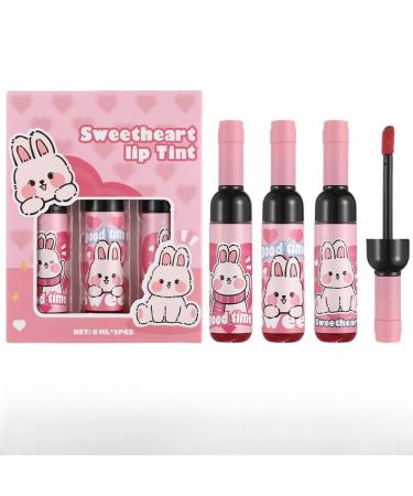 Bvizyelck Lipstick Beauty Lip Pencil Tint | 3 Colors Waterproof Liquid Lipstick Non-Stick Cup Wine Bottle Shape Beauty Supplies for Travel or