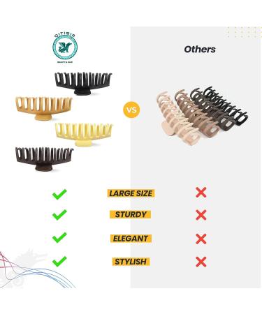 QITMIR Colorful Hair Claw Clips for Women - Large Stylish Hair Accessories (4 Pack) - Buy Online on GoSupps.com