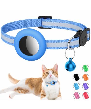 1Pack Airtag Cat Collar, Reflective Airtag Cat Collar with Bell and Prefect Size Waterproof Airtag Holder in 3/8