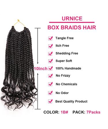 7 Packs 10 Prelooped Crochet Box Braids with Curly Ends for Black Women - 1B# Hair - Buy Online on GoSupps.com