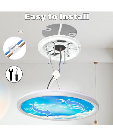 Wholede LED Ceiling Lamp - 24W Round Moon Motif 3000-6500K Ultra Thin with Remote Control for Children's Room & Living Room - 29.5cm - Buy Online on GoSupps.com