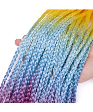 Hair Buns Hair Piece 24 Inch Braided Ponytail Multicolor Braid Extensions Rainbow Braided Hair Extensions Synthetic Wigs with Elastic Bands Hair Accessories For Girls (Color : V Size : 24inch) 24inch V - Buy Online on GoSupps.com
