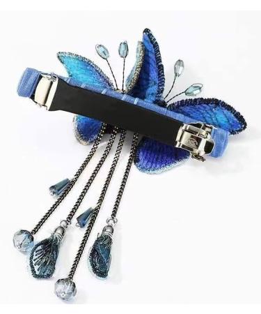 amangul Beautiful Blue for Butterfly Spring Clip Hairpin Hair Clips Hair Barrette onytail Hair Clip for Friend Birthday - Buy Online on GoSupps.com