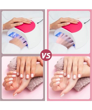 Plliocse 2 Pairs UV Gloves for Gel Nails UV Glove Gel Manicures Glove UPF50+ UV Nail Protection Gloves Fingerless UV Gloves for Gel Nails Protect Hands from UV Harm (Pink) - Buy Online on GoSupps.com