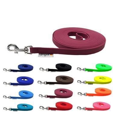 Track leash for dogs Biothane dog leash medium / large dogs width 16mm / 3m / 5m / 10m / 15m (7m with hand loop bordeaux) 7m with hand loop bordeaux