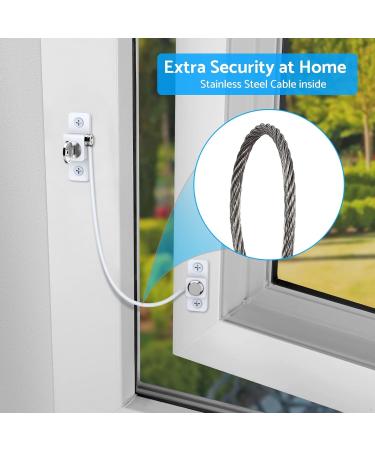 eSynic 4pcs Window Safety Restrictors with Keys - White UPVC Window Security Locks for Child Safety - Ideal for Home and Public Use - Buy Online on GoSupps.com